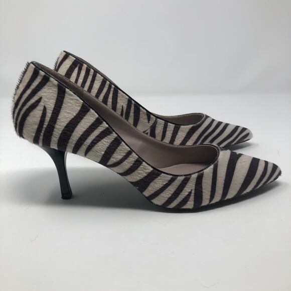 NIne & Co. Faux Fur Zebra Print Heels 8 - Picture 7 of 12